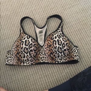 padded pink sports bra